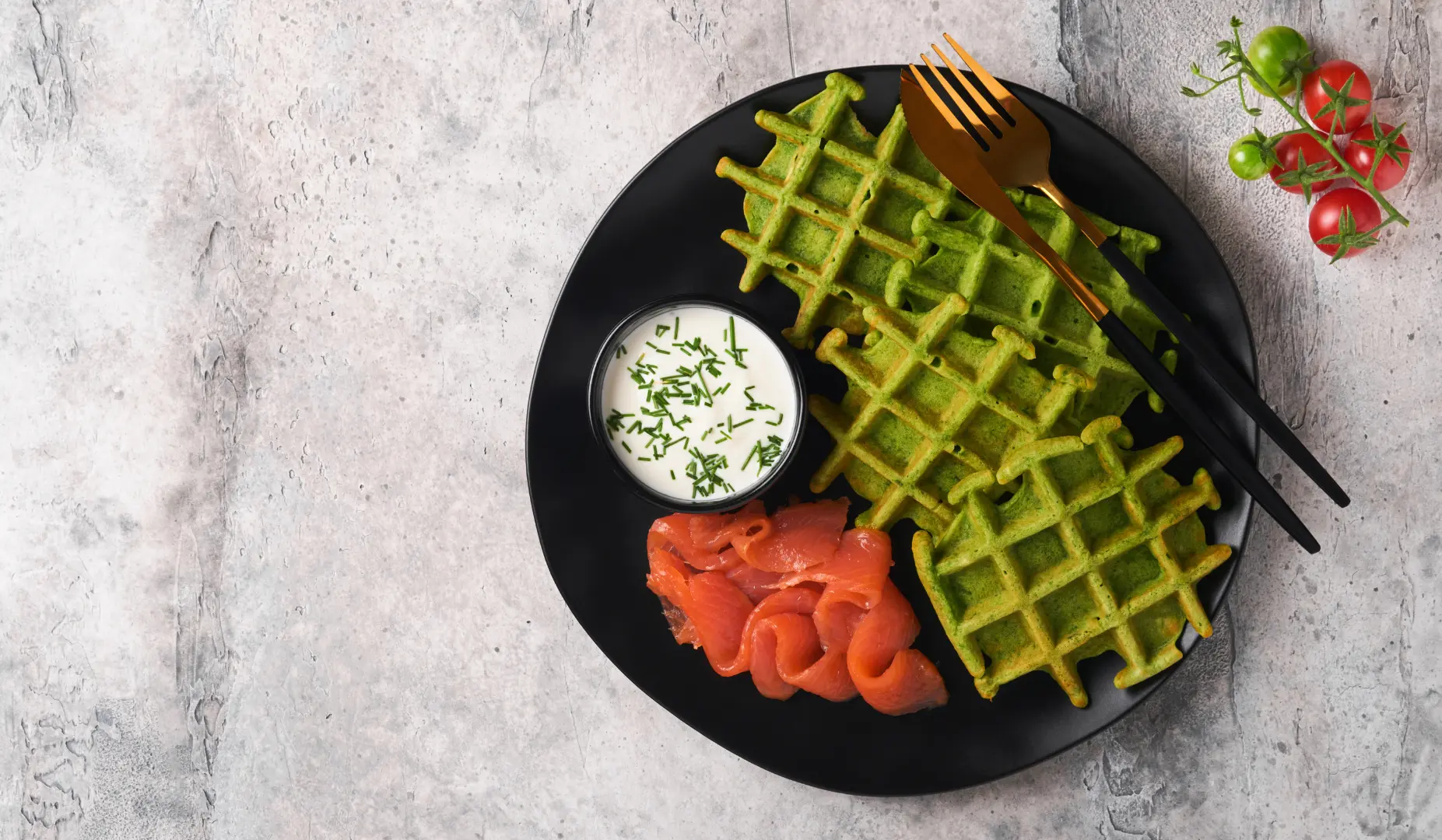 Gaufre salées aux petits pois