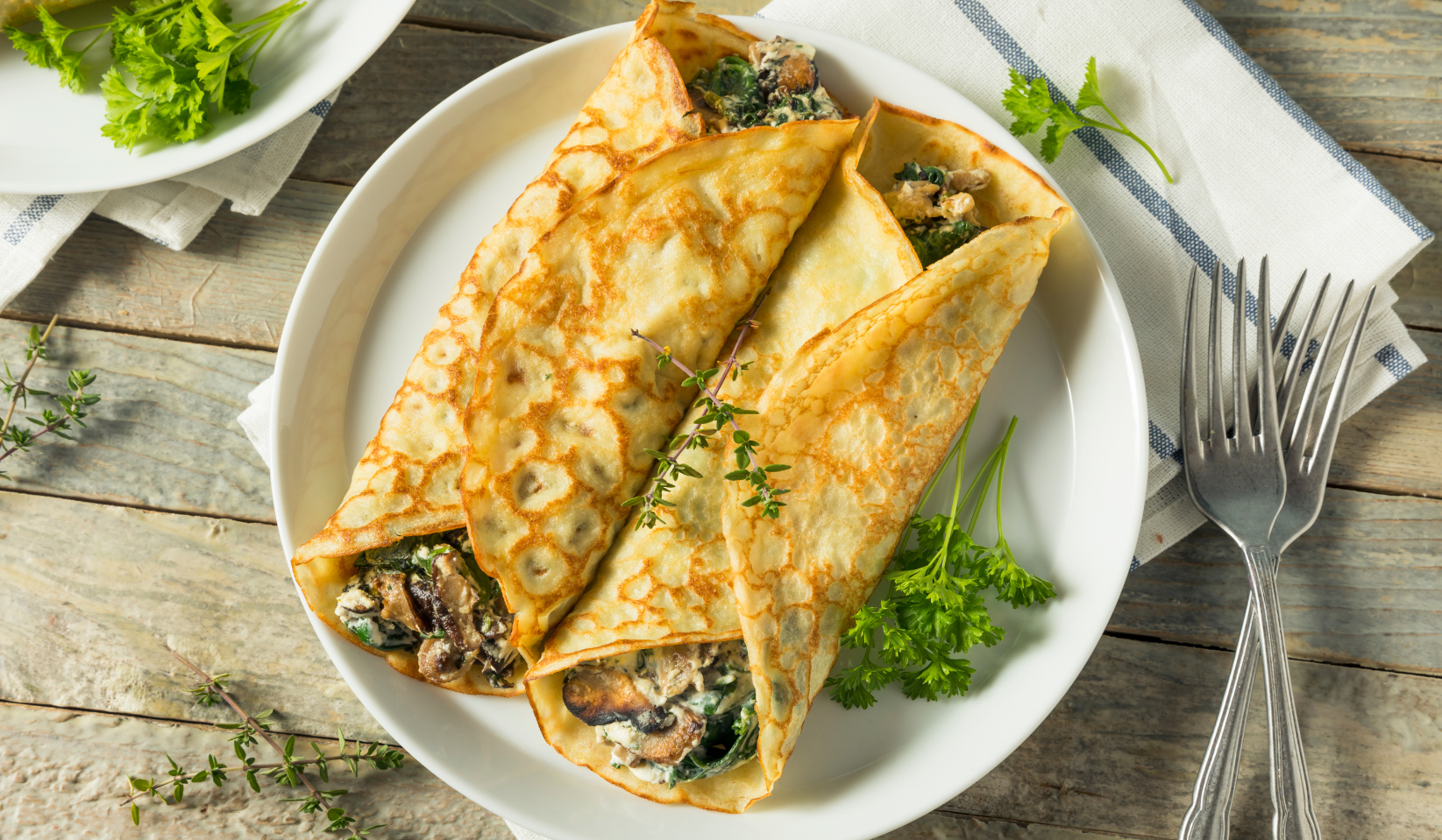 Crêpes aux champignons